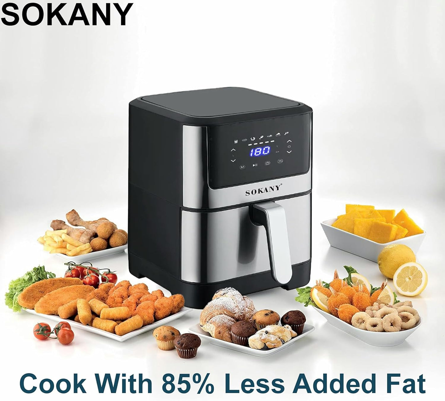 Air Fryer 7 литра, 8 програми, 1800W еър фрайър Sokany SK-ZG-8040