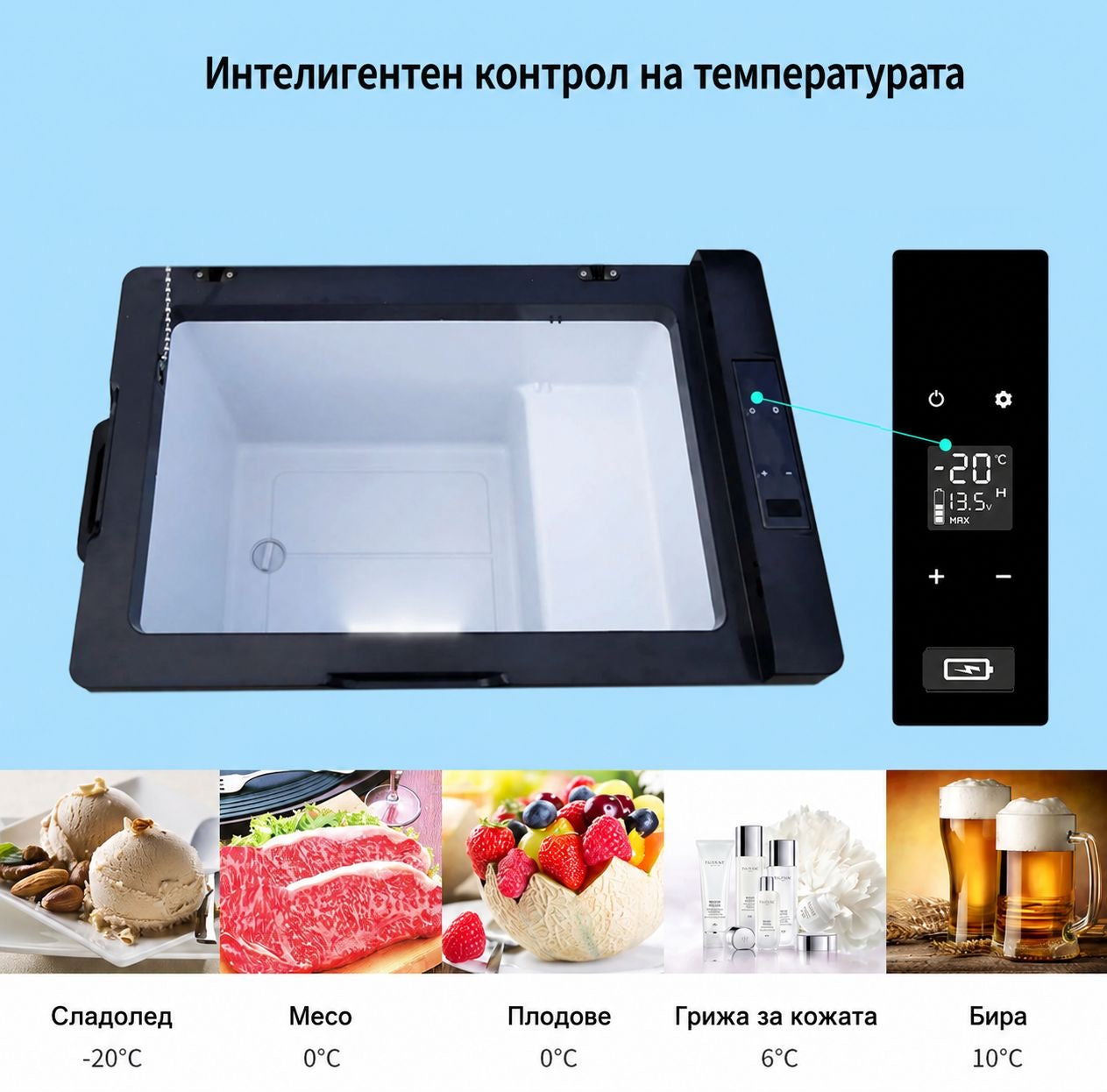 Портативен компресорен хладилник HAWEK 30L – 12V / 24V / 220V | Охлаждане и замразяване навсякъде , модел: С30